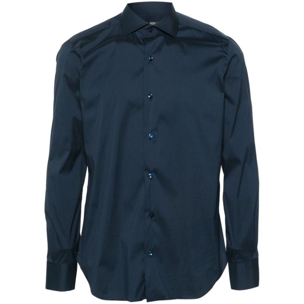 Barba Men Blue "I" Semi-Slim Shirt